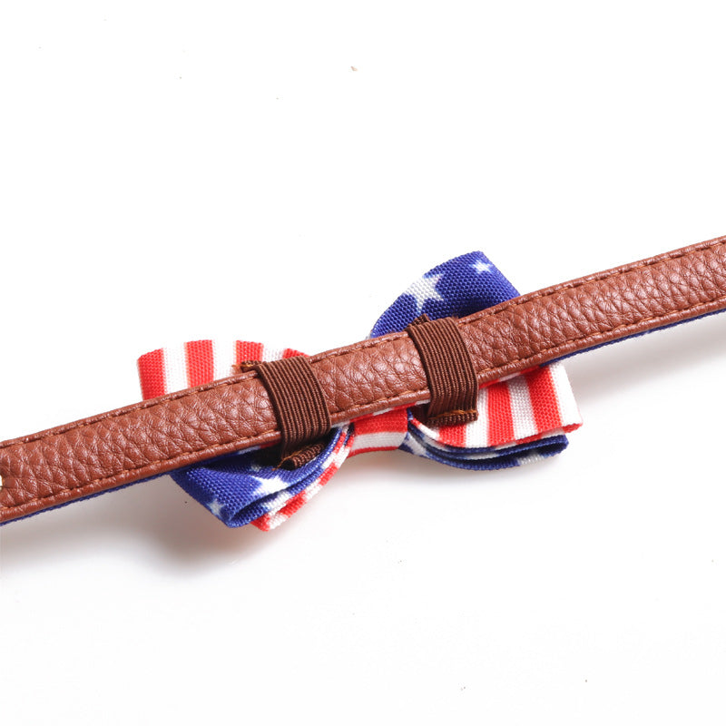 3-Piece Dog Collar+Leash Set – Patriotic Stars & Stripes Design USA