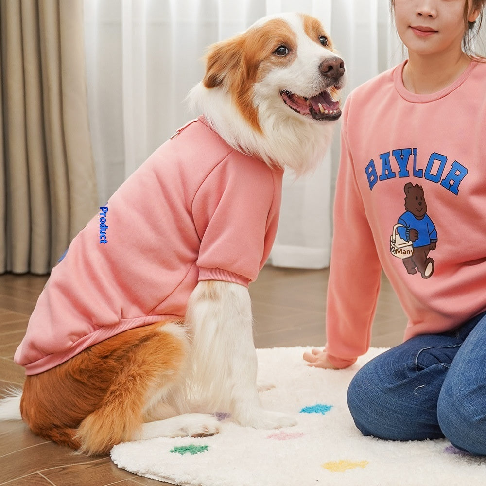 Autumn And Winter Parent-child Pet Clothing Dog Clothes And Supplies Fleece-lined