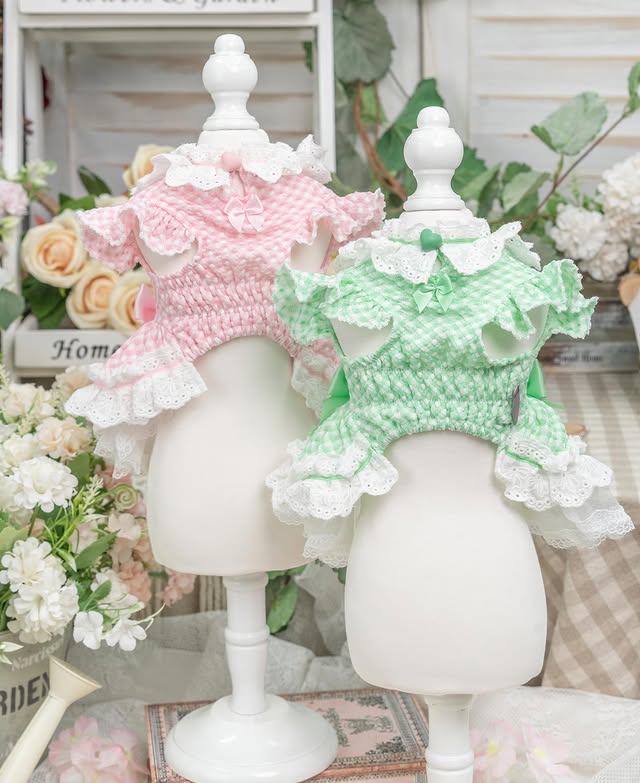 Luxury design dog Lacy Princess Puff Dress
