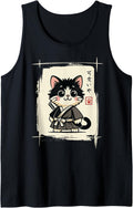 Authentic Samurai Cat Kawaii Japanese T-Shirt - Novelty Apparel for Adults