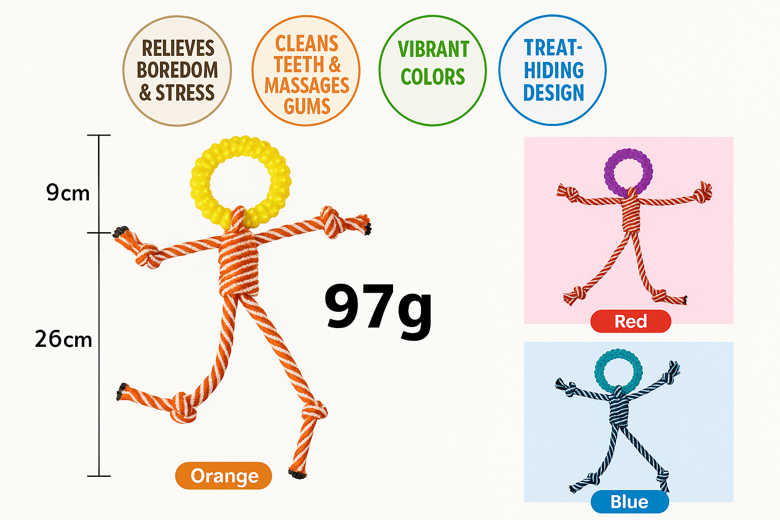 Dog Toy Treat Ring Rope