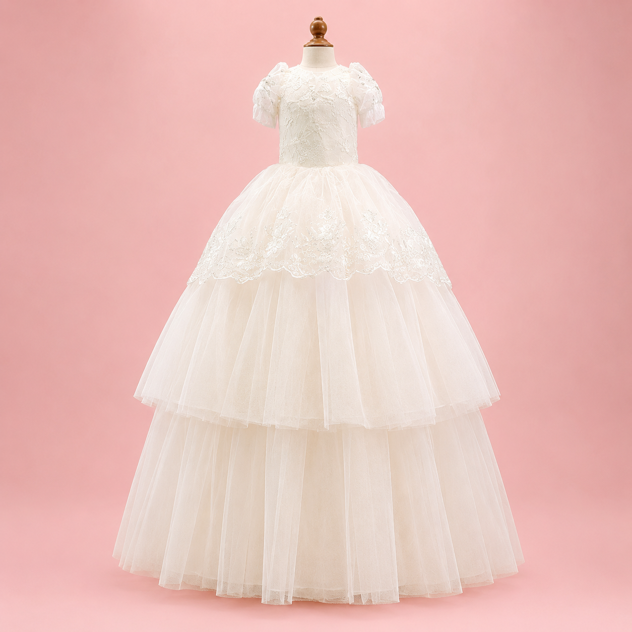 Handmade Ivory Angel Bridal Dog Dress – Luxury Long Train Wedding Gown for Dogs