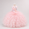 Pink Pearl Princess Dog Dress – Luxury Floral Couture Puppy Gown with Ruffle Skirt