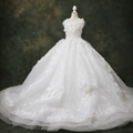 Luxury White Bridal Dog Dress – Elegant Couture Puppy Wedding Gown with Long Train