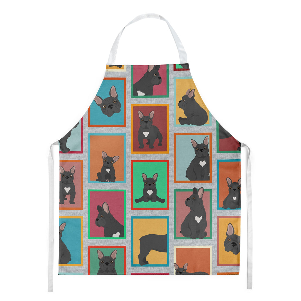 Lots of Black French Bulldog Apron Cooking Kitchen Server Baking Crafts Gardening for Adult Women Men, Unisex, Large, Multicolor