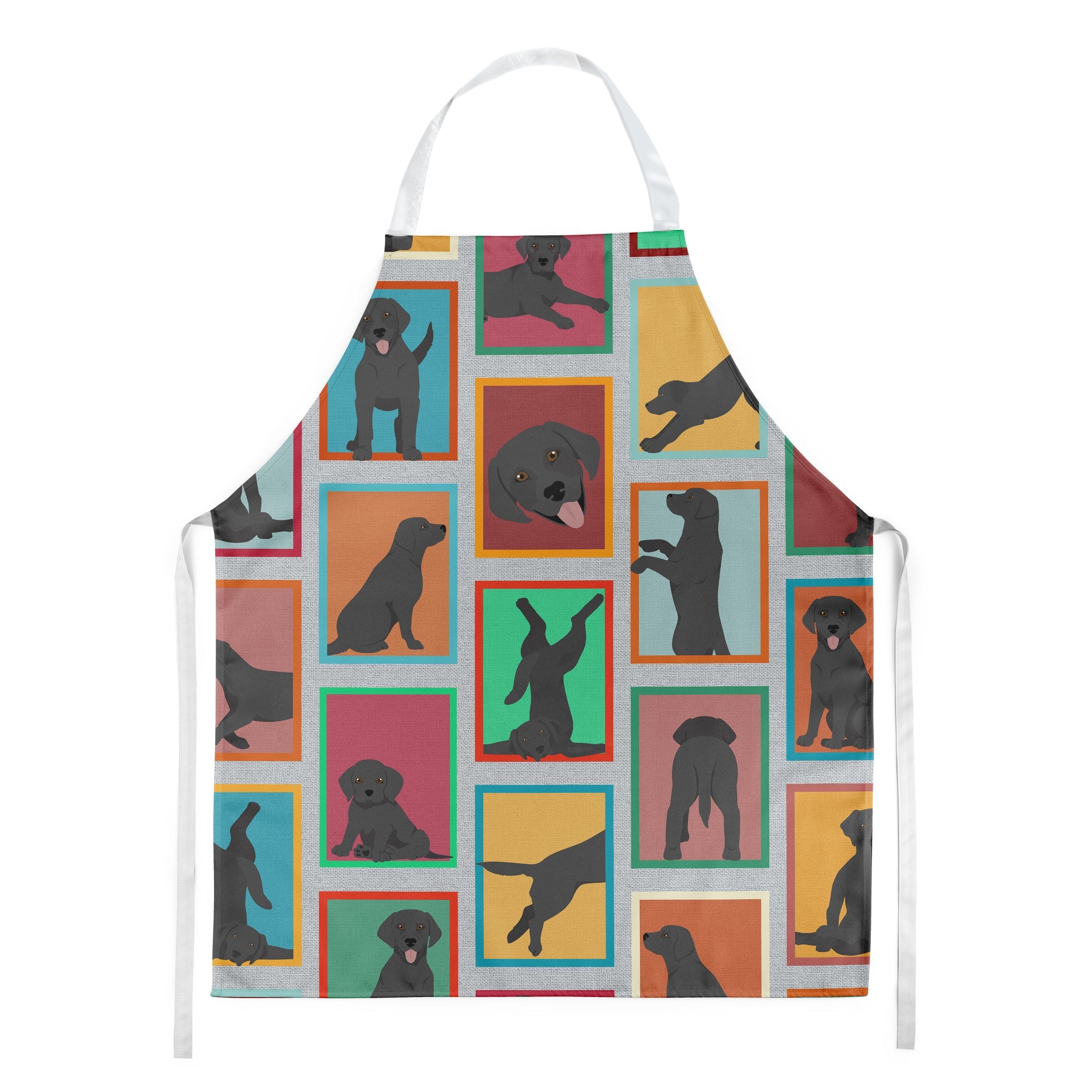 Lots of Black Labrador Retriever Apron Cooking Kitchen Server Baking Crafts Gardening for Adult Women Men, Unisex, Large, Multicolor