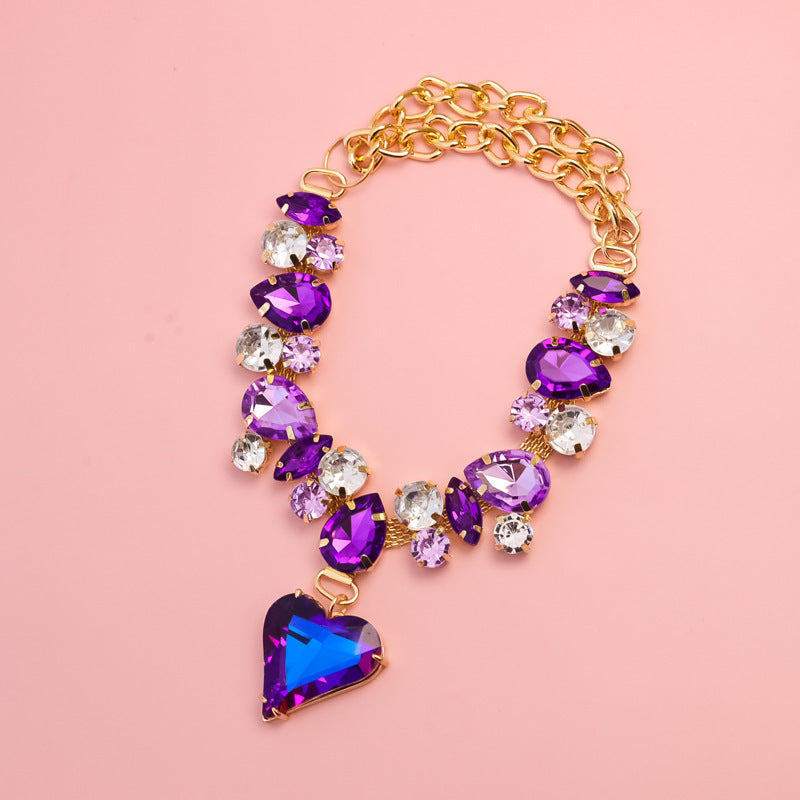 Crystal Heart Pet Necklace Dog accessories