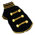 Handcrafted Velvet Dog Outfit with Gold Embroidery Double Breasted Buttons Vintage Pet Jacket