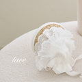 Lace straw hat white lace