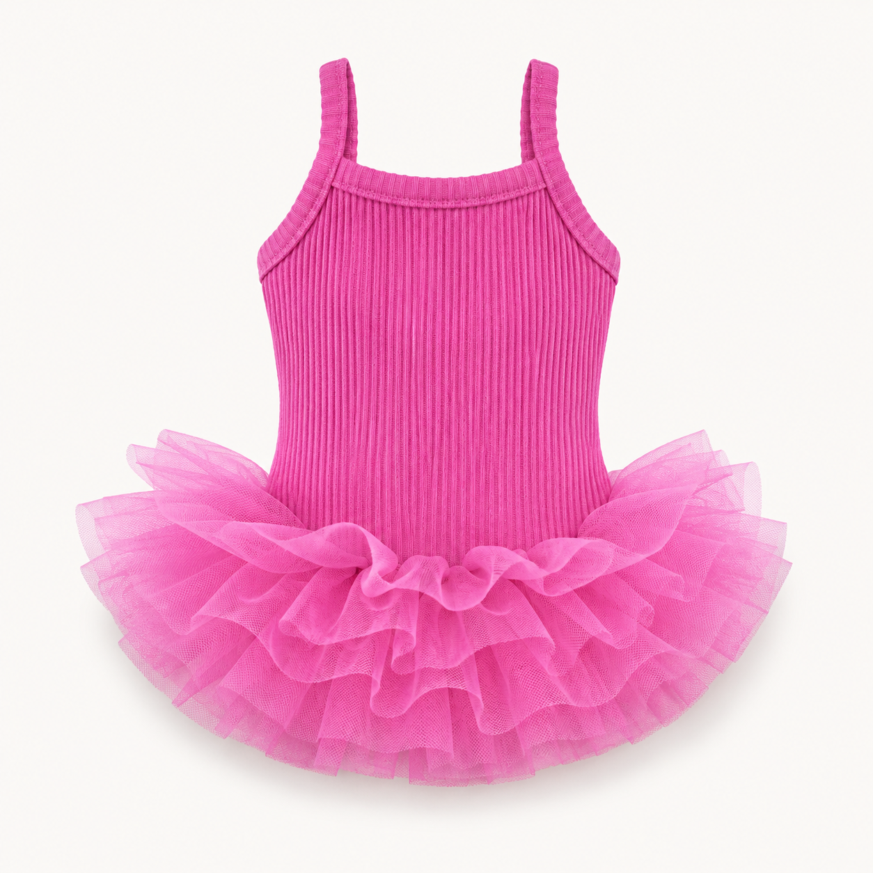 Pet Tutu Dress for Dogs – Ribbed Knit Ballet Puppy Dress with Layered Tulle Skirt, Pink Black Blush Pink Dog Dress for Small Dogs
